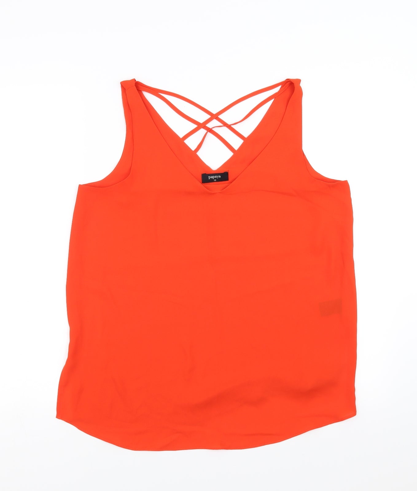 Papaya Womens Orange   Basic Blouse Size 10