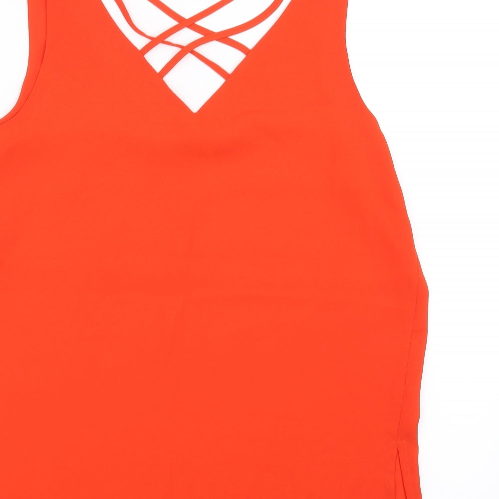 Papaya Womens Orange   Basic Blouse Size 10