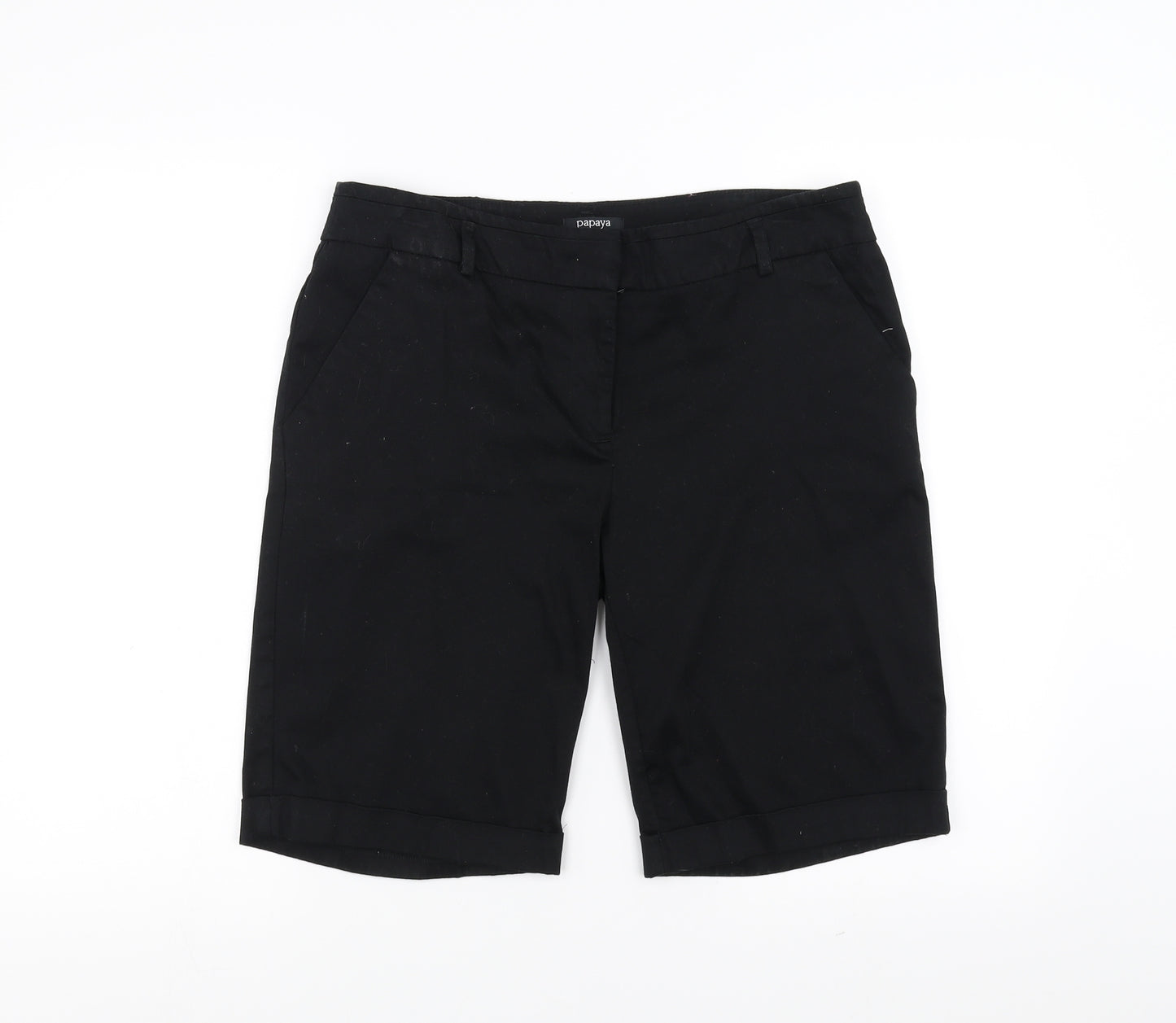 Papaya Womens Black   Chino Shorts Size 14