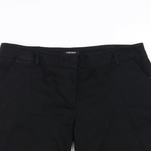 Papaya Womens Black   Chino Shorts Size 14