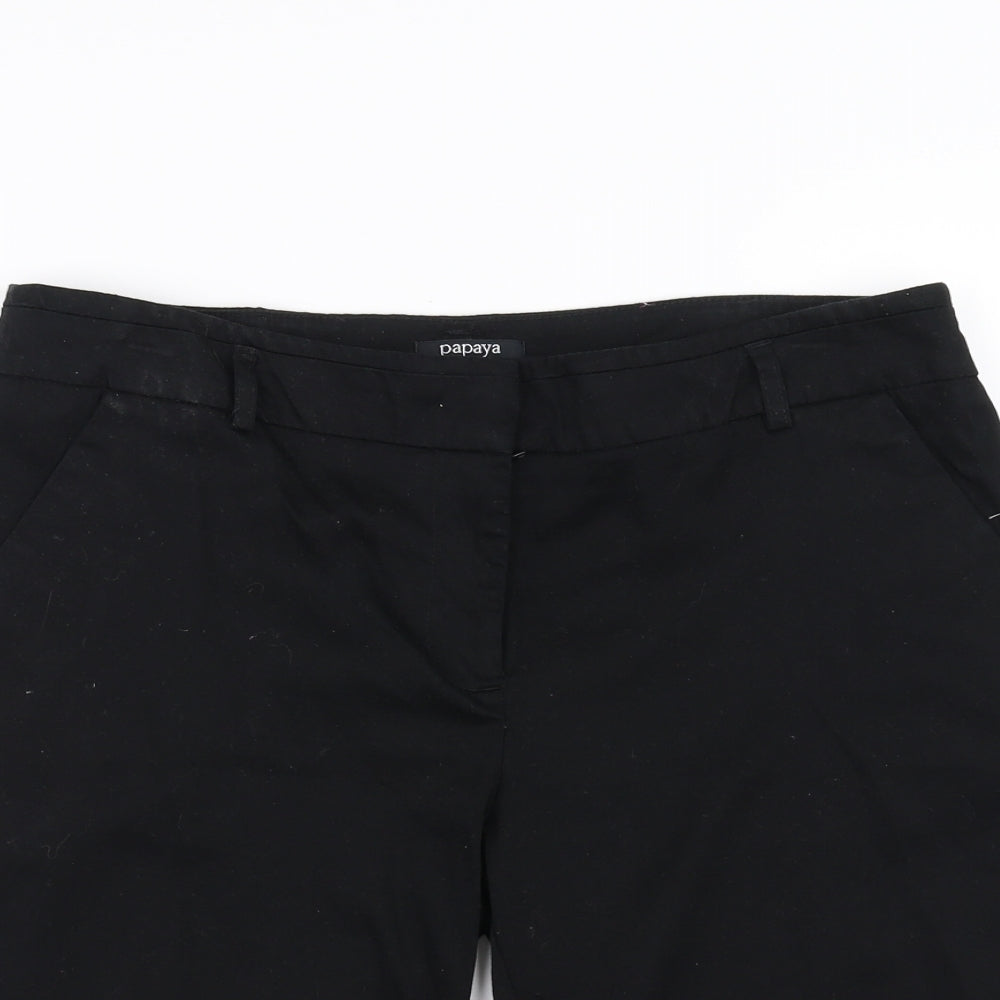 Papaya Womens Black   Chino Shorts Size 14