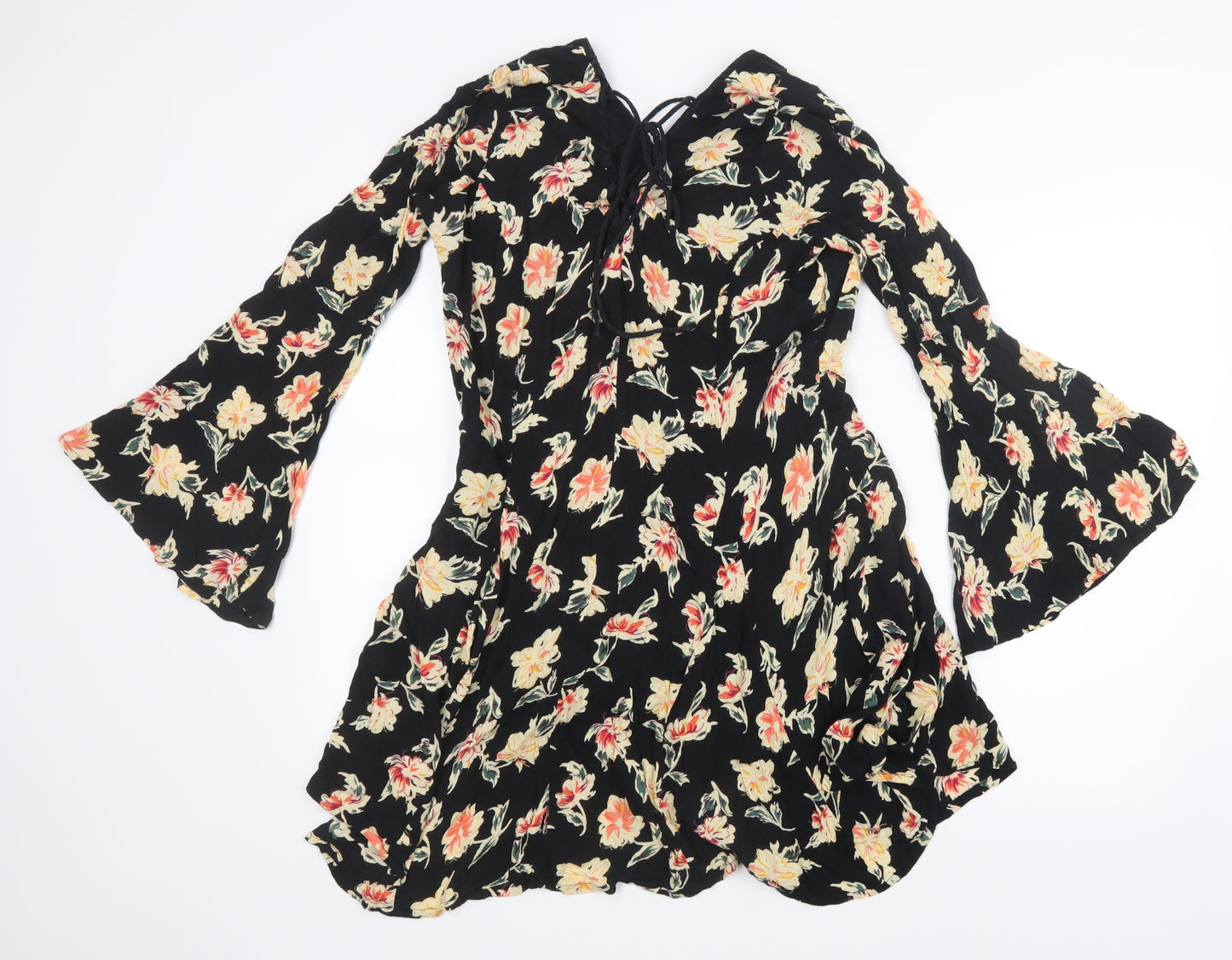 So Fabulous Womens Black Floral  Shirt Dress  Size 16