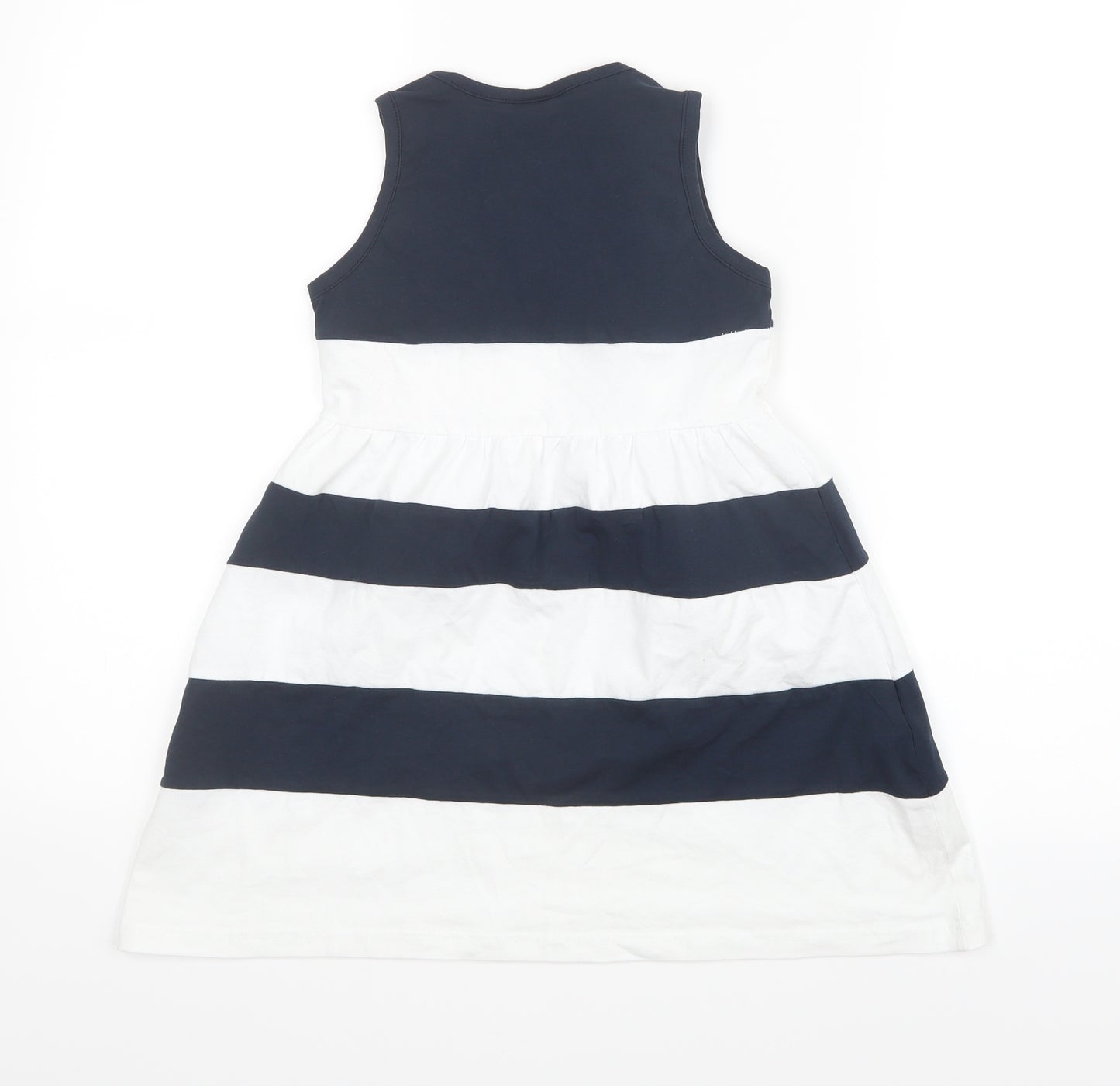 Polo Ralph Lauren Girls Blue Striped  Shirt Dress  Size 8 Years