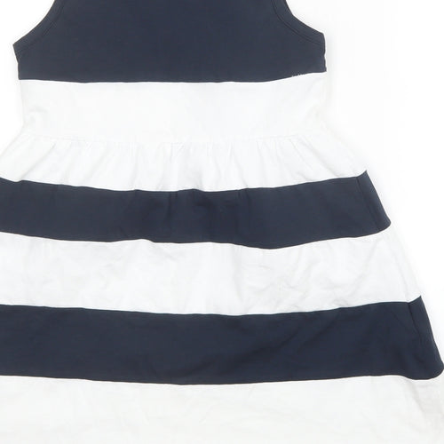 Polo Ralph Lauren Girls Blue Striped  Shirt Dress  Size 8 Years