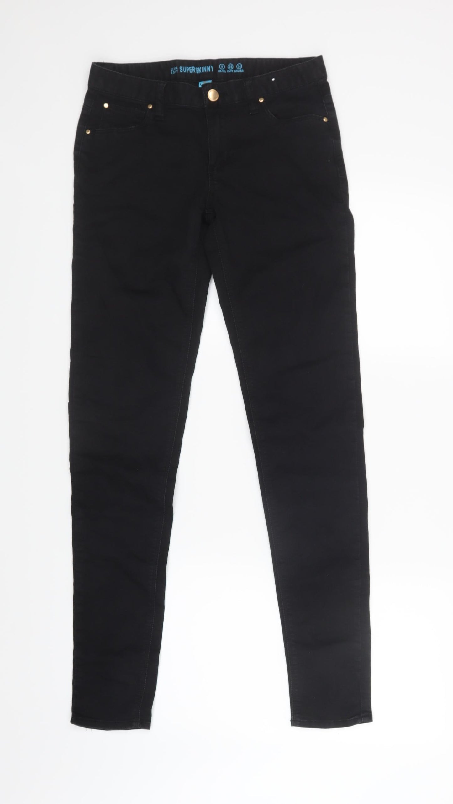 Denim Co. Womens Black  Denim Skinny Jeans Size 8 L31 in