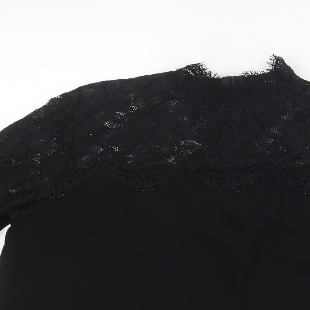 Papaya Womens Black   Basic Blouse Size 8