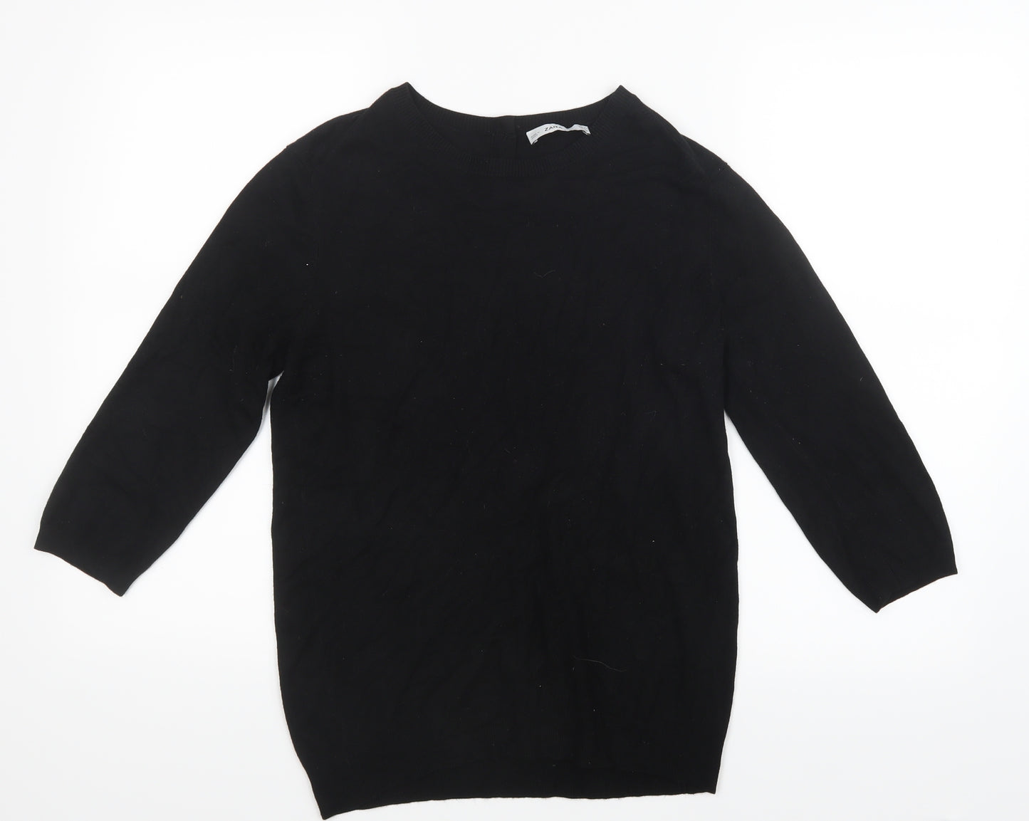 Zara Knit Womens Black  Knit Pullover Jumper Size 14
