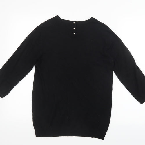 Zara Knit Womens Black  Knit Pullover Jumper Size 14