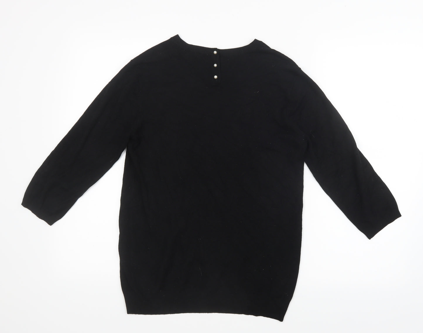 Zara Knit Womens Black  Knit Pullover Jumper Size 14