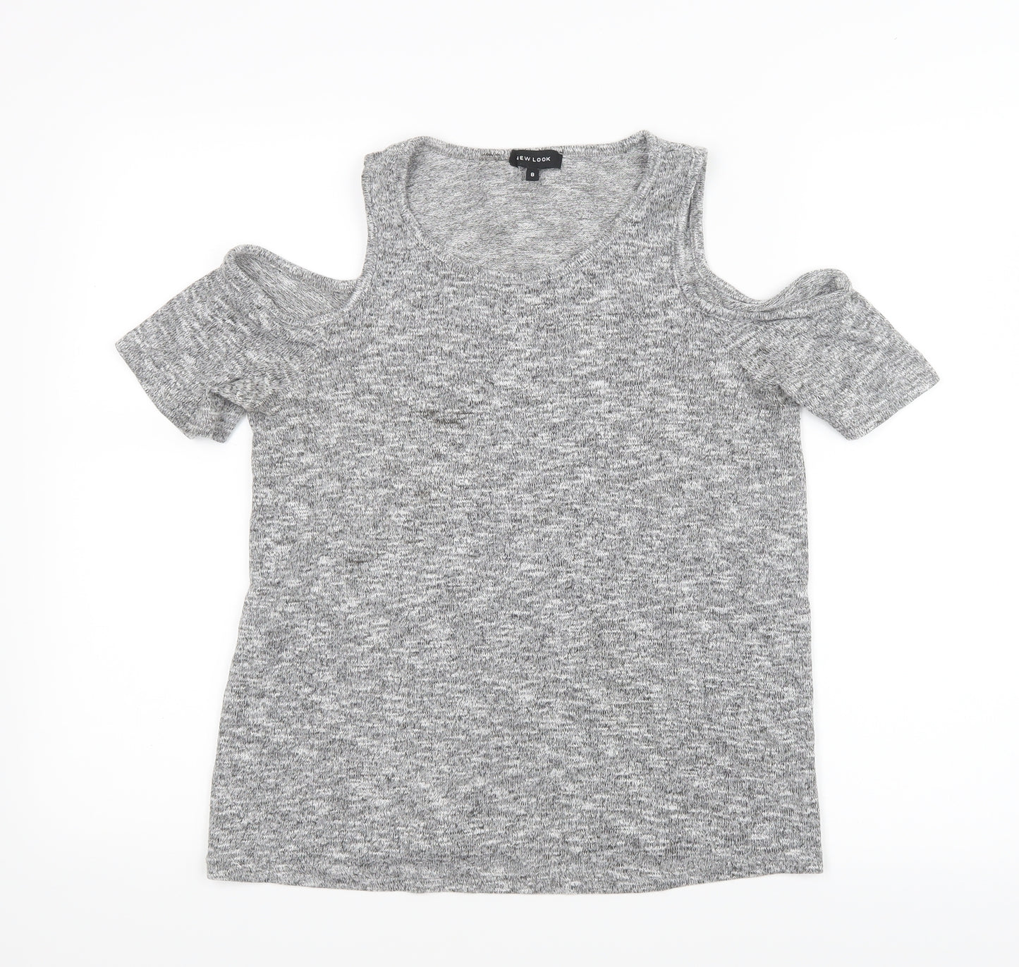 New Look Womens Grey   Basic T-Shirt Size 8  - Open Shoulders
