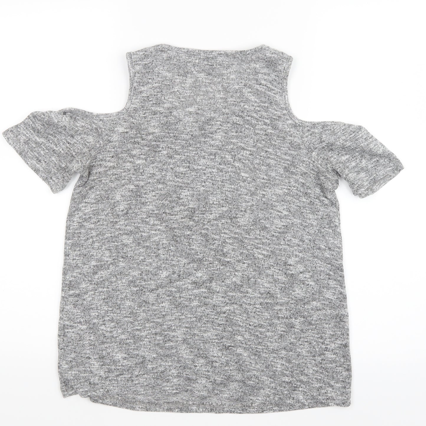New Look Womens Grey   Basic T-Shirt Size 8  - Open Shoulders