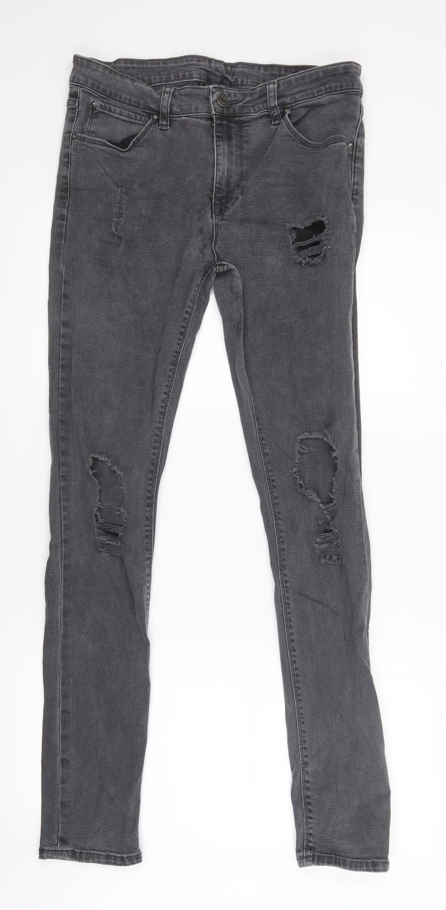ASOS Mens Black  Denim Straight Jeans Size 32 in L32 in