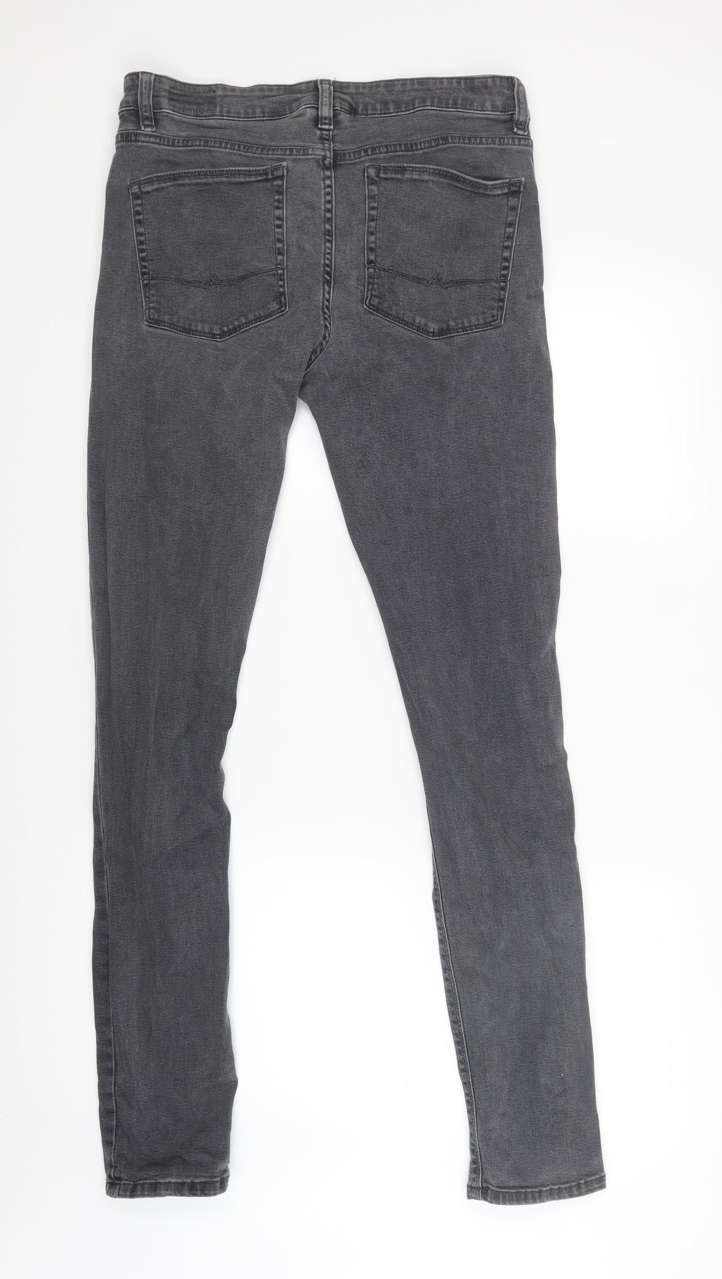 ASOS Mens Black  Denim Straight Jeans Size 32 in L32 in