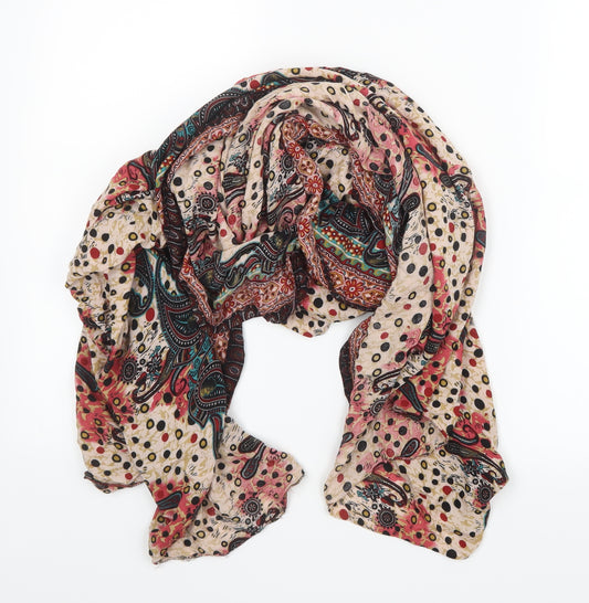 Front view of Preworn women’s black geometric scarf