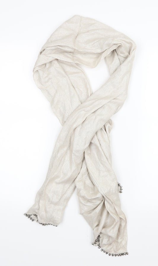 Front view of Preworn women’s silver scarf