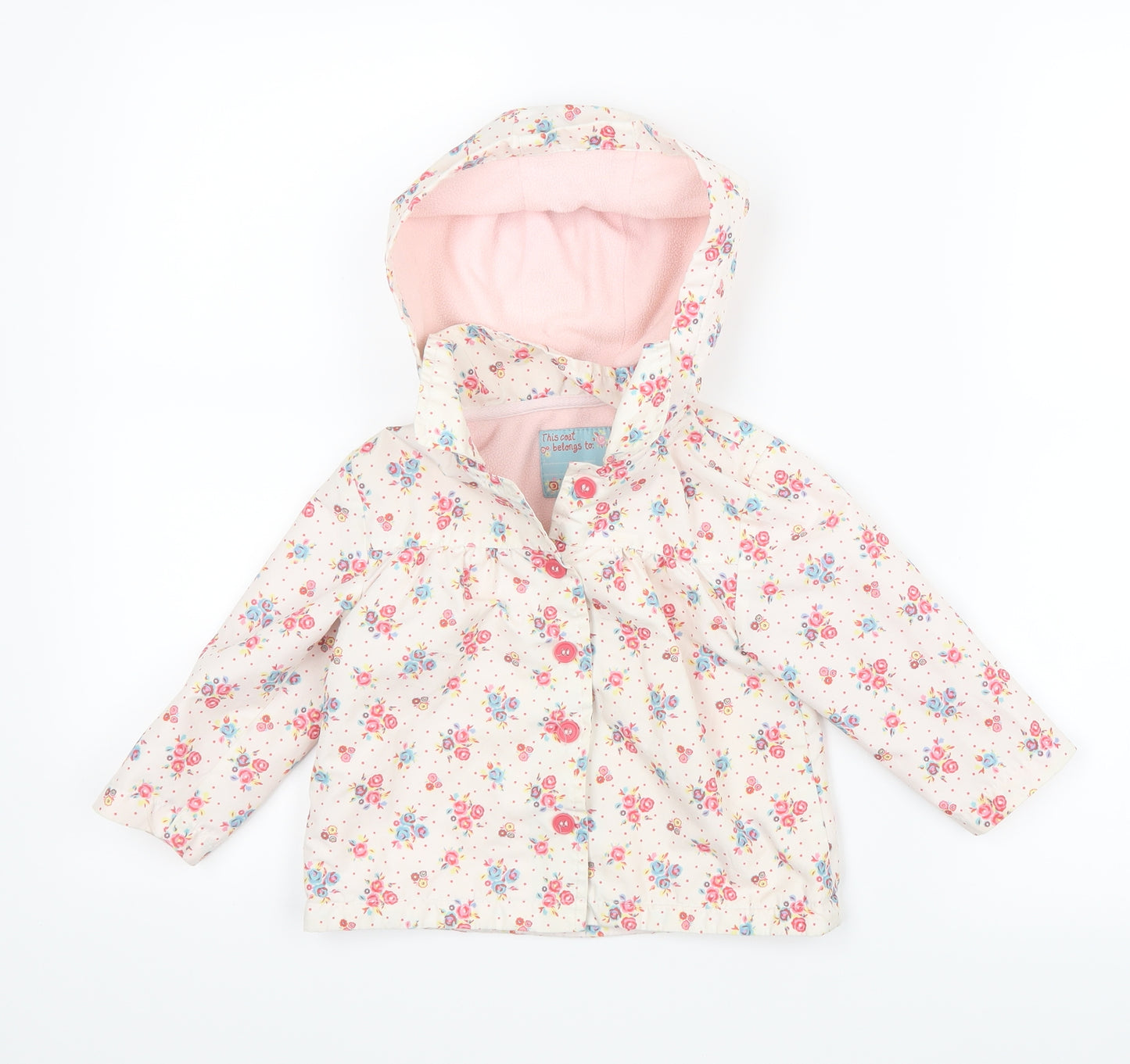 TU Girls Pink Floral  Jacket Coat Size 9-12 Months