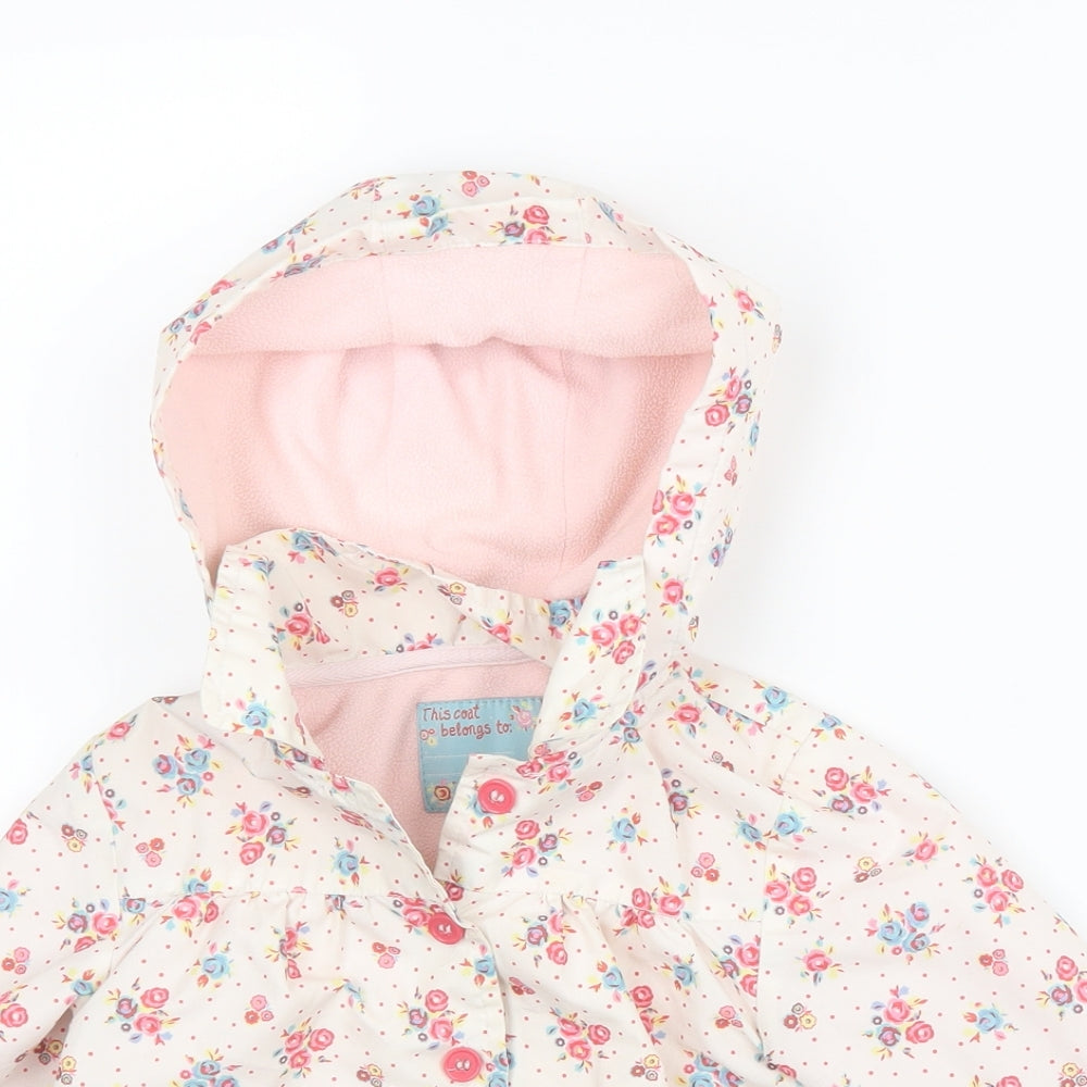 TU Girls Pink Floral  Jacket Coat Size 9-12 Months