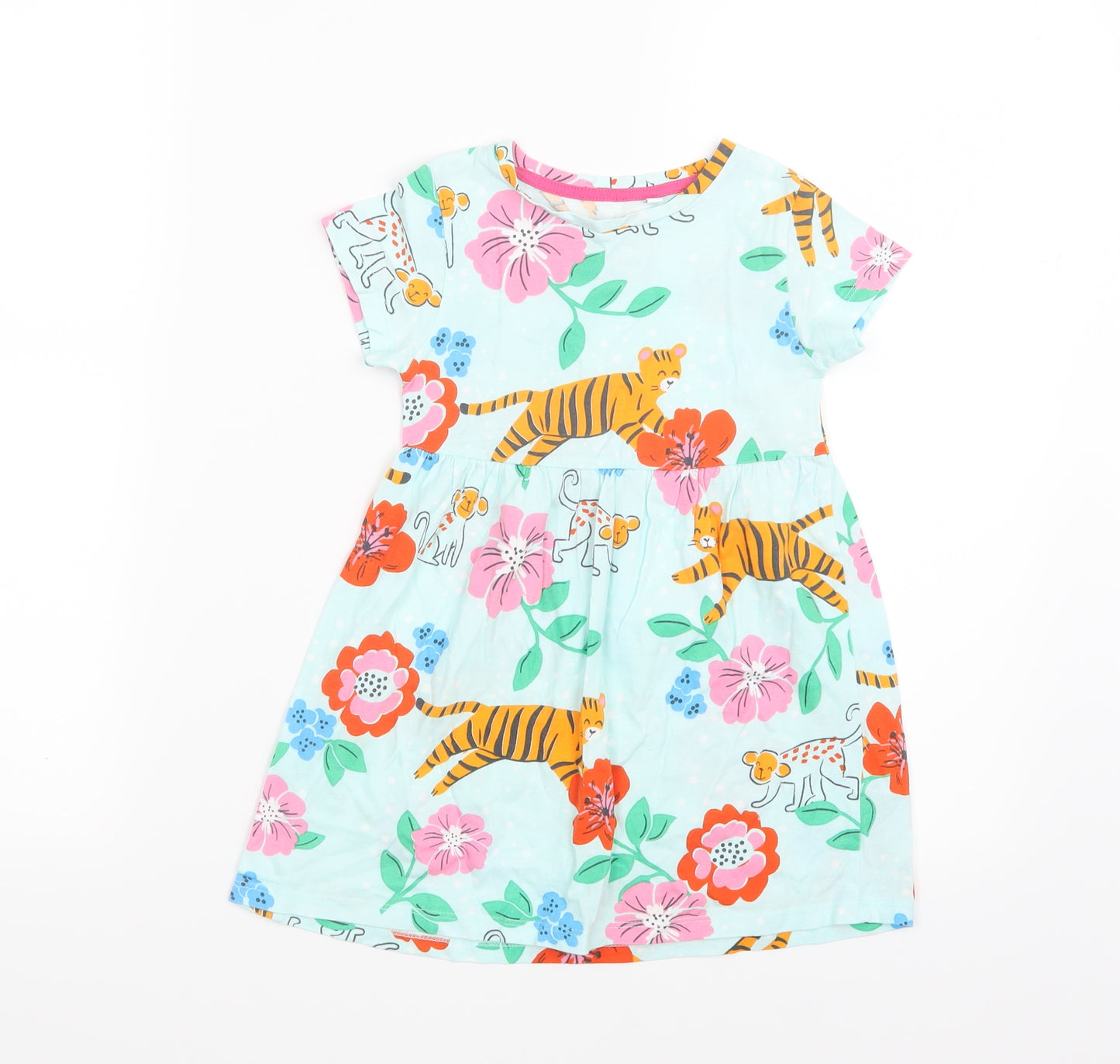 Blue Zoo Girls Green Geometric  Shirt Dress  Size 2-3 Years