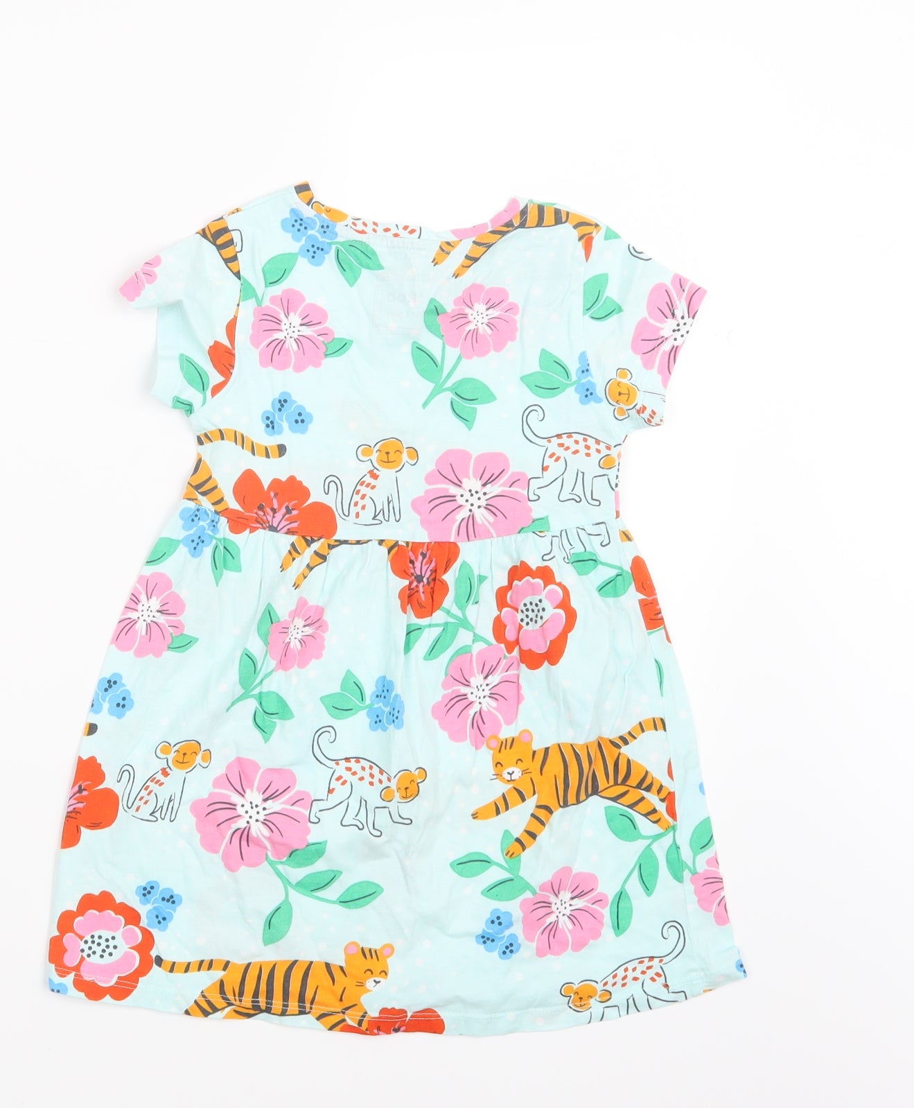 Blue Zoo Girls Green Geometric  Shirt Dress  Size 2-3 Years