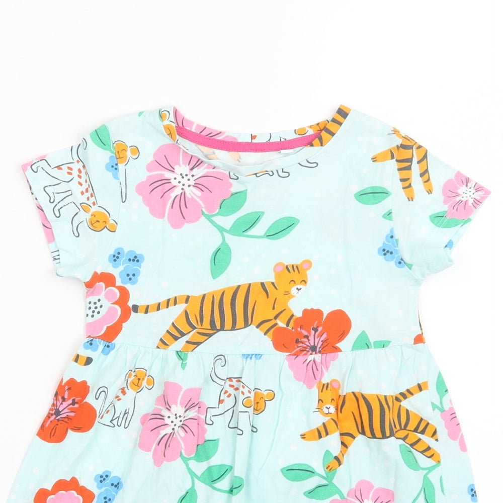 Blue Zoo Girls Green Geometric  Shirt Dress  Size 2-3 Years