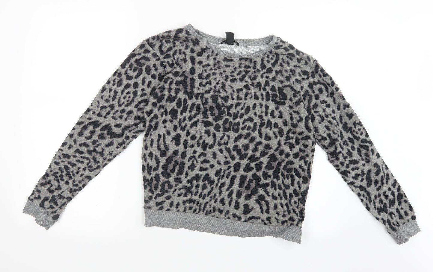 H&M Womens Grey Animal Print  Pullover Jumper Size S