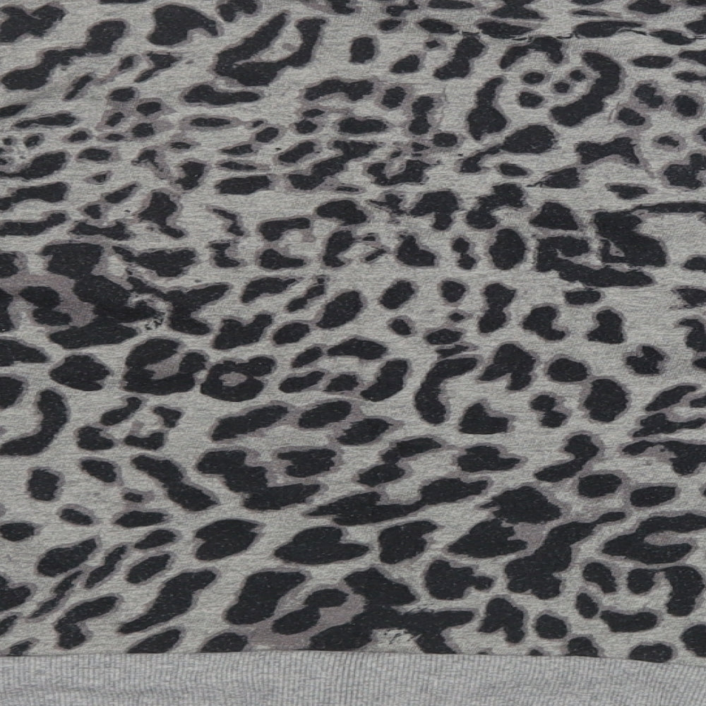 H&M Womens Grey Animal Print  Pullover Jumper Size S