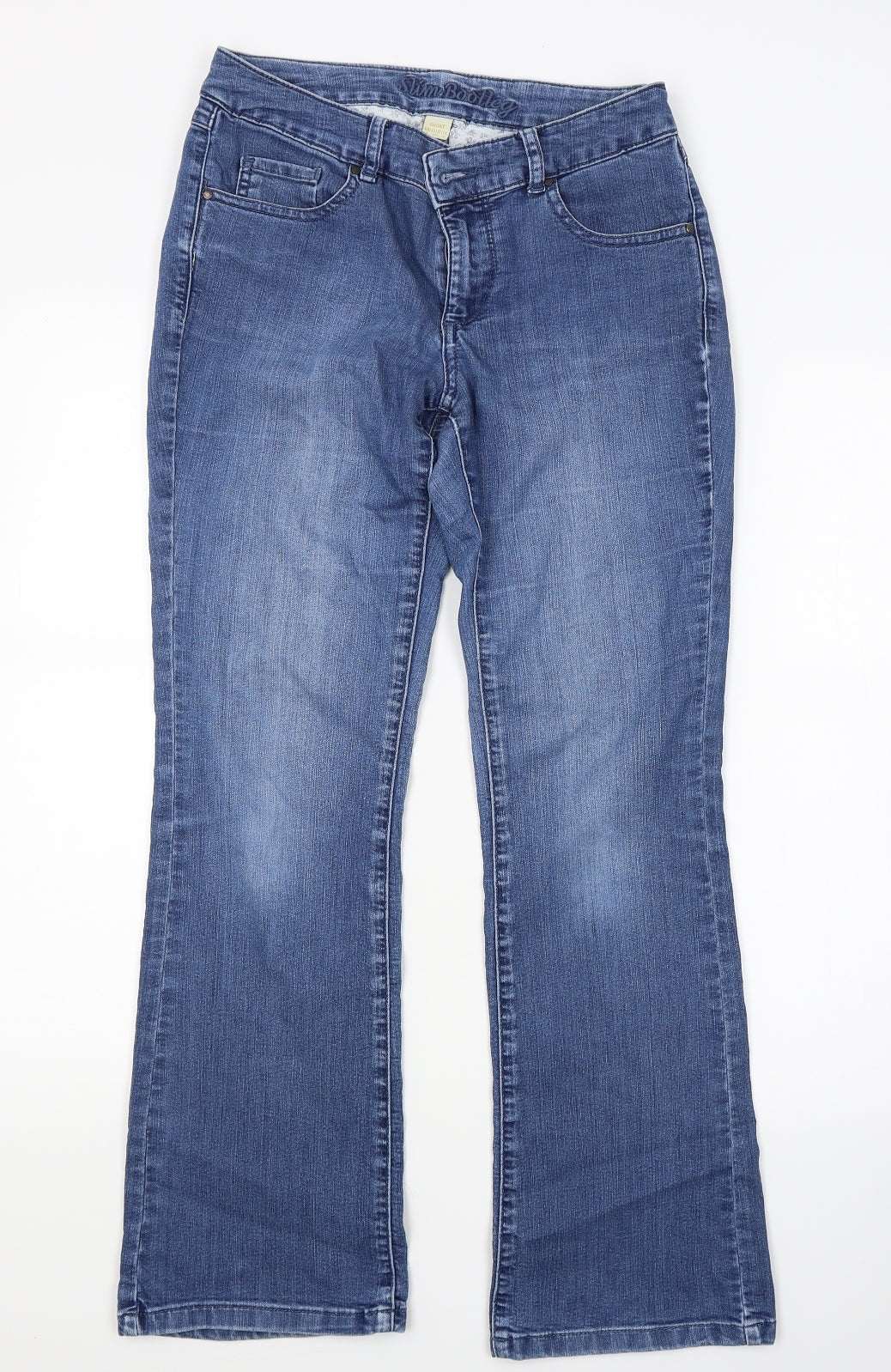 H&M Womens Blue  Denim Bootcut Jeans Size 8 L28 in