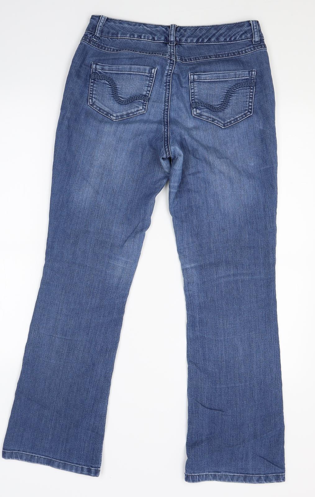 H&M Womens Blue  Denim Bootcut Jeans Size 8 L28 in
