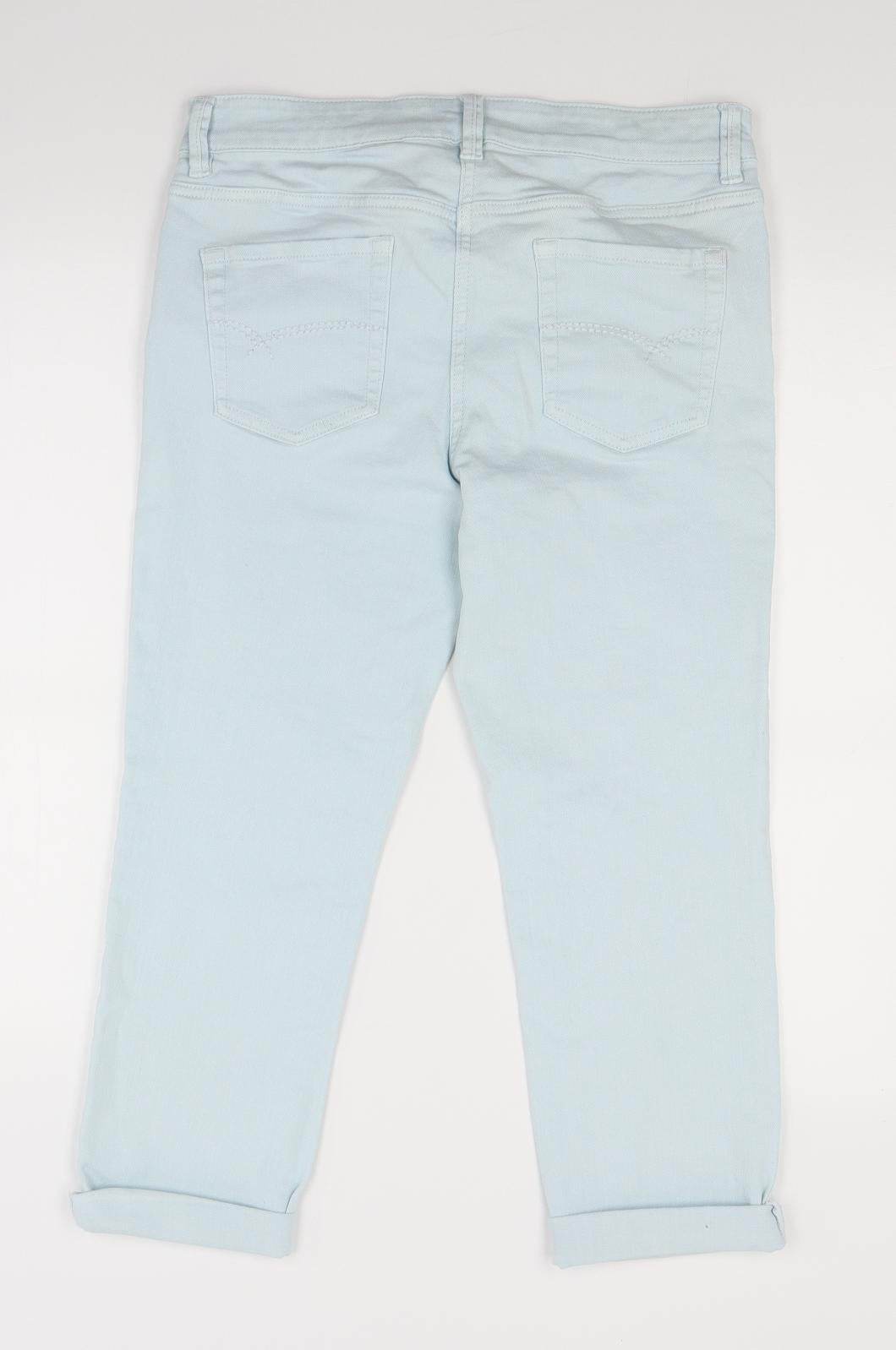 NEXT Womens Green  Denim Cropped Jeans Size 12 L21.5 in