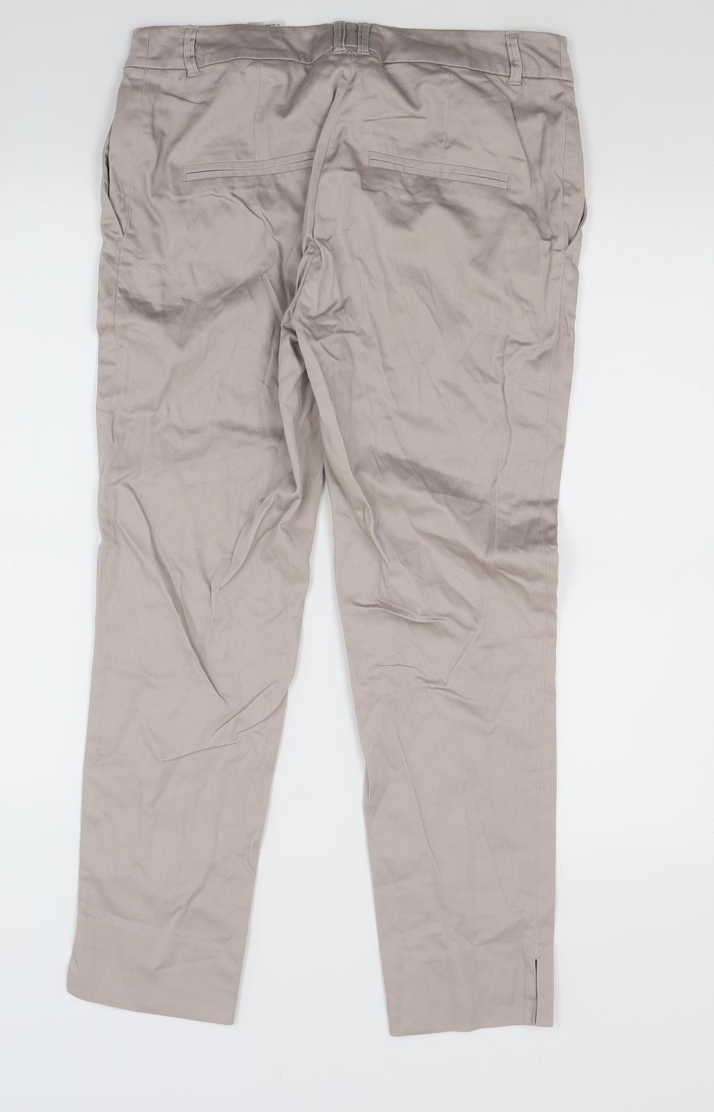 H&M Womens Beige   Chino Trousers Size 8 L23 in