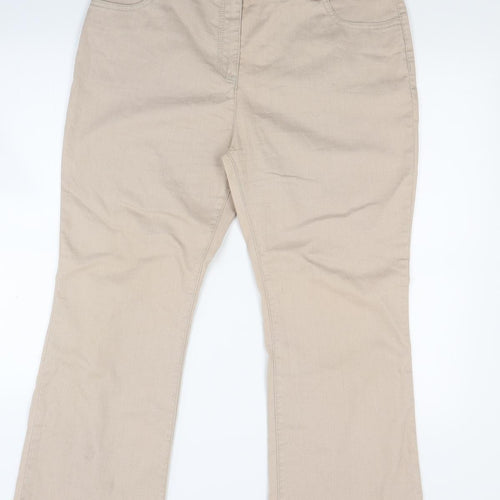 peruna Womens Beige  Denim Bootcut Jeans Size 16 L27 in