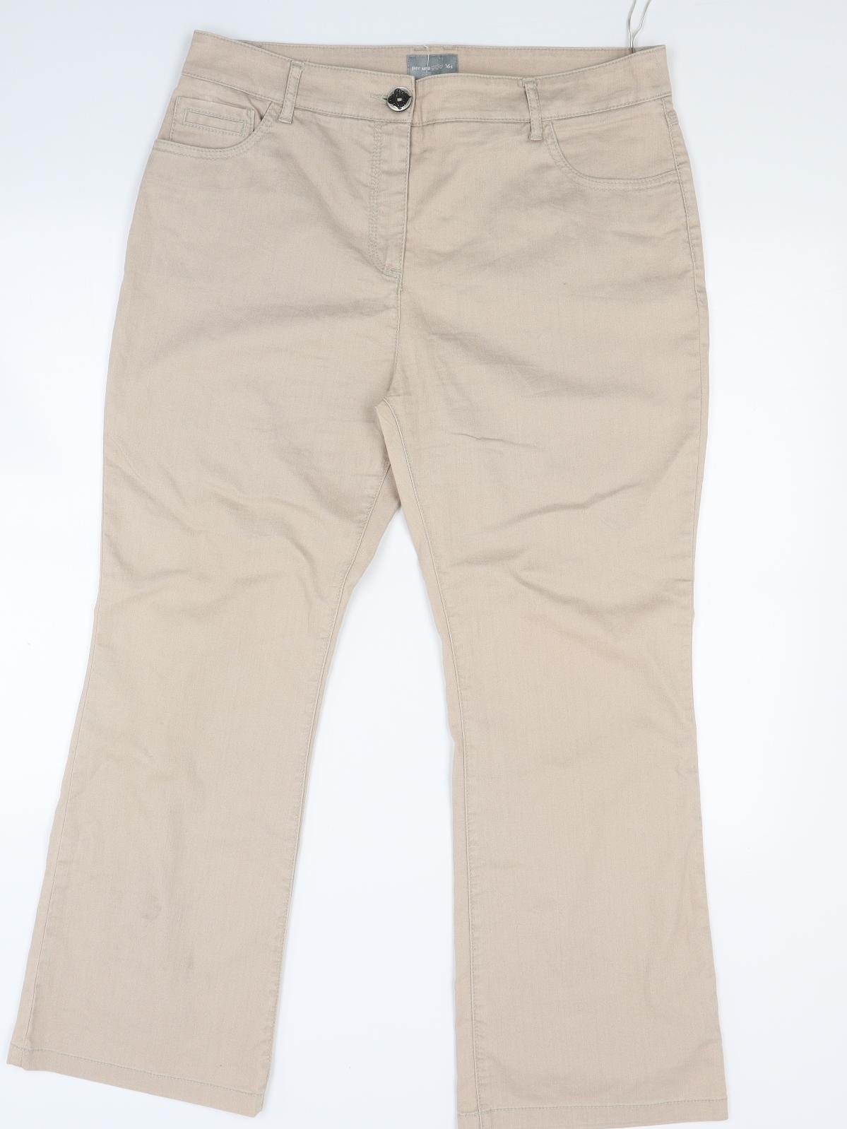 peruna Womens Beige  Denim Bootcut Jeans Size 16 L27 in