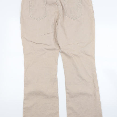 peruna Womens Beige  Denim Bootcut Jeans Size 16 L27 in