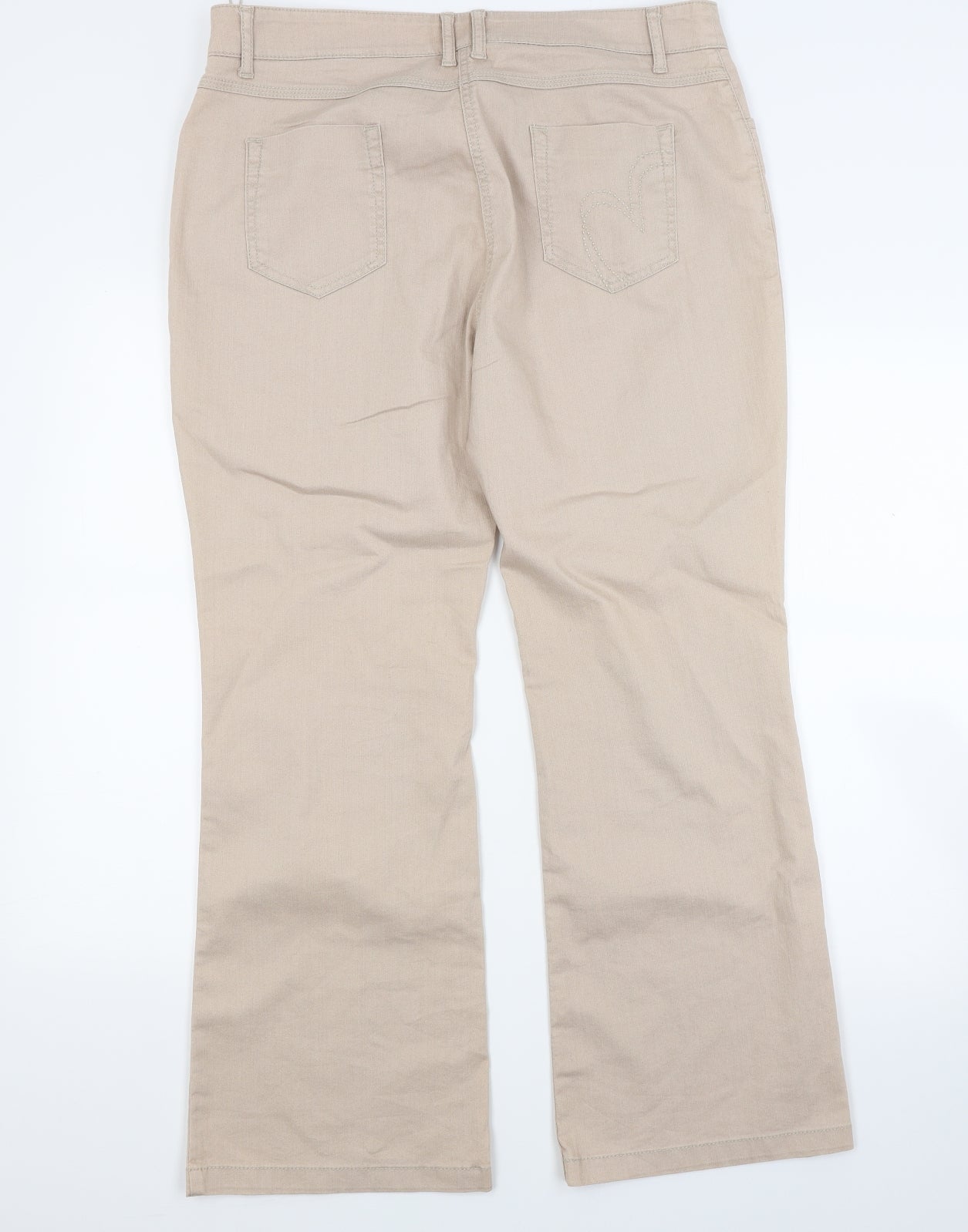 peruna Womens Beige  Denim Bootcut Jeans Size 16 L27 in