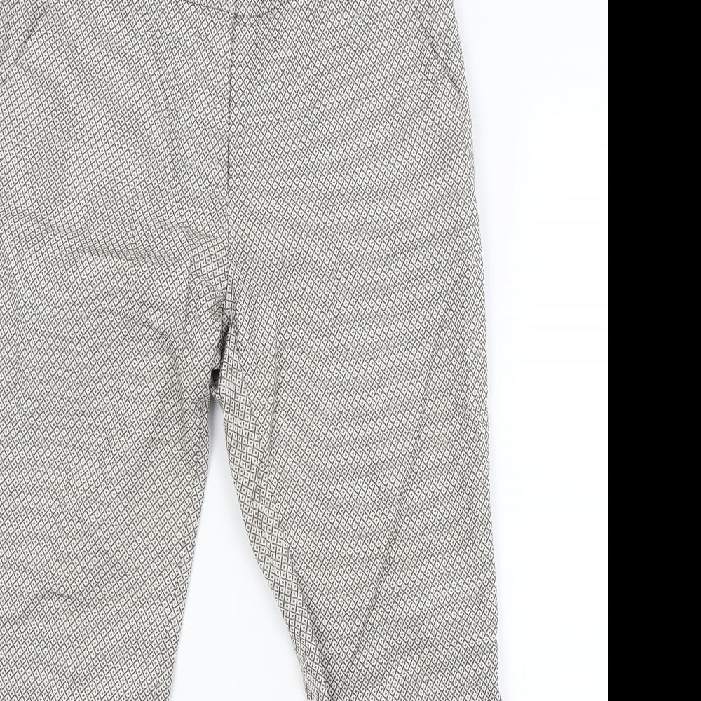 Max Mara Womens Beige Argyle/Diamond  Capri Trousers Size 8 L23 in