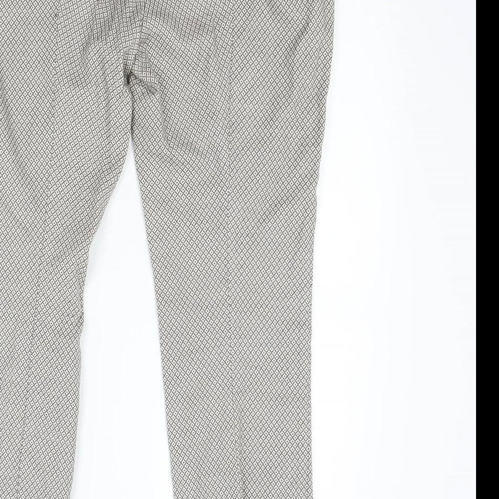 Max Mara Womens Beige Argyle/Diamond  Capri Trousers Size 8 L23 in