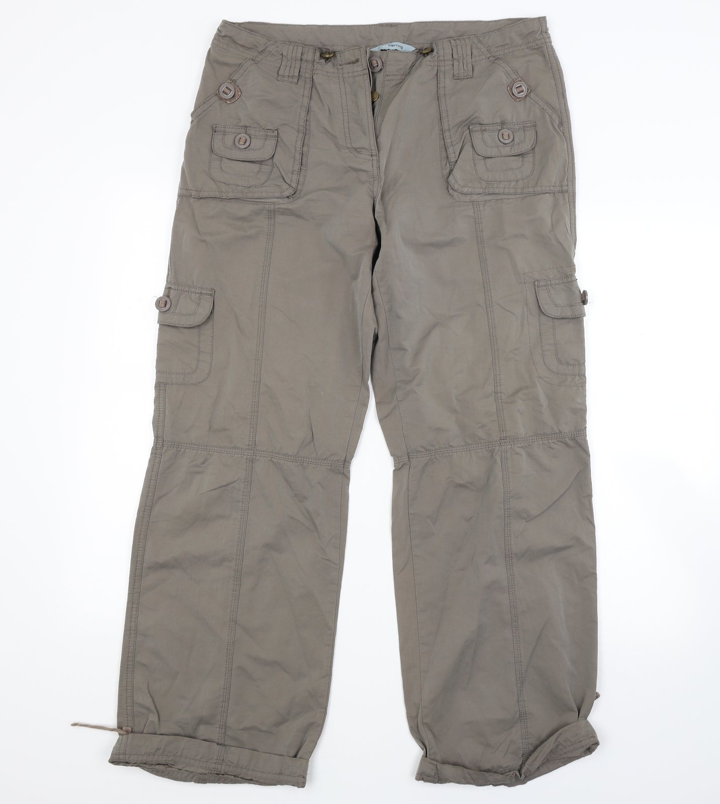 Red Herring Womens Brown   Cargo Trousers Size 14 L29 in