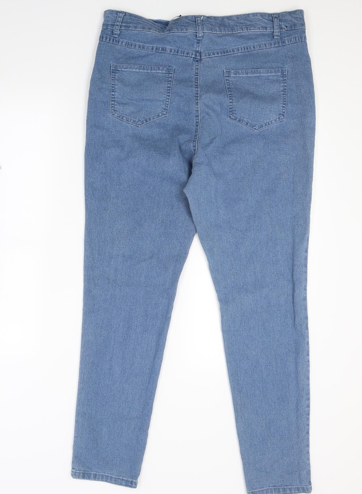 Simply Be Womens Blue  Denim Jegging Jeans Size 16 L27 in