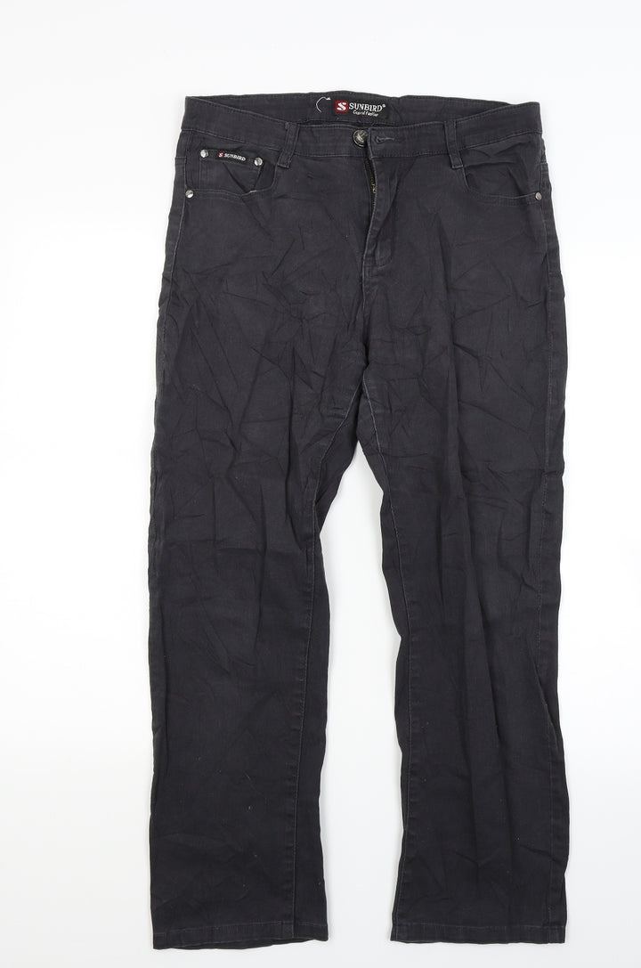 Sun bird Womens Black  Denim Straight Jeans Size 32 in L25 in