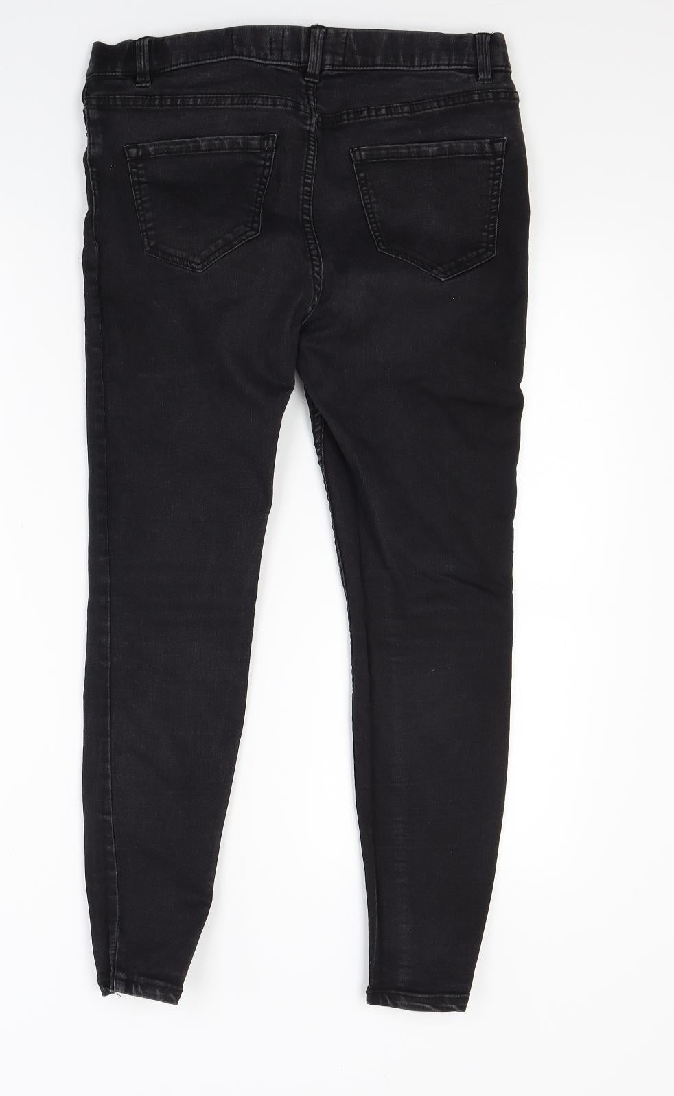New Look Womens Black  Denim Jegging Jeans Size 12 L25.5 in