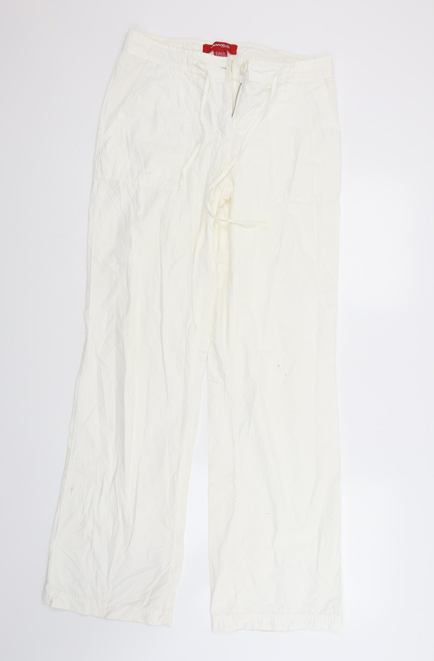 Kenvello Womens White   Trousers  Size M L30.5 in