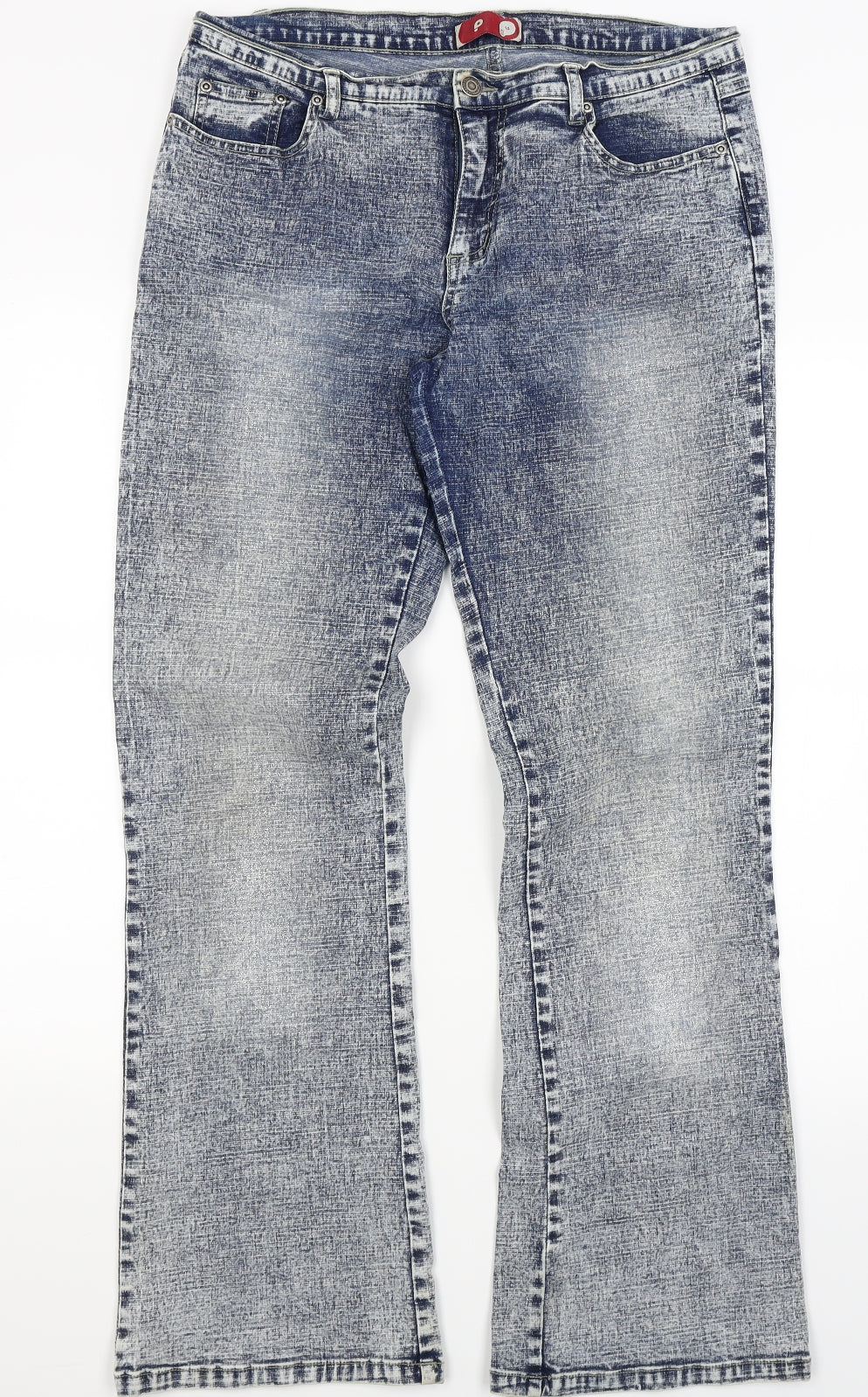 Preworn Womens Blue  Denim Bootcut Jeans Size 14 L29 in