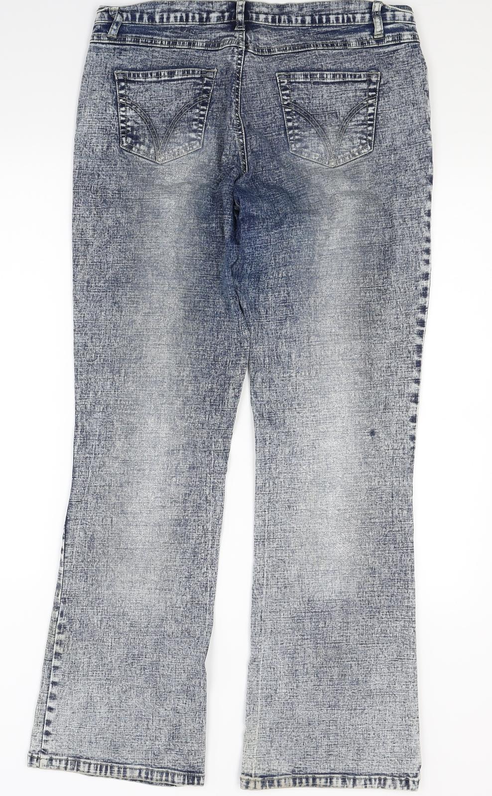 Preworn Womens Blue  Denim Bootcut Jeans Size 14 L29 in