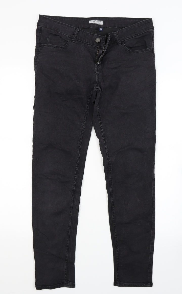 Kiabi Womens Black Denim Skinny Jeans Size 14 L26 in