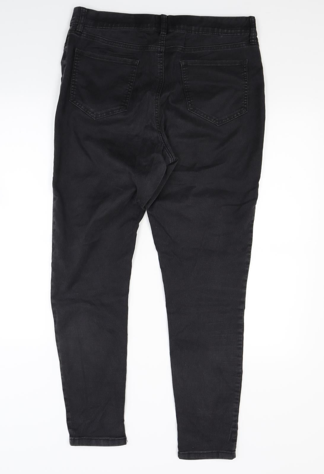 F&F Womens Black  Denim Jegging Jeans Size 16 L27 in