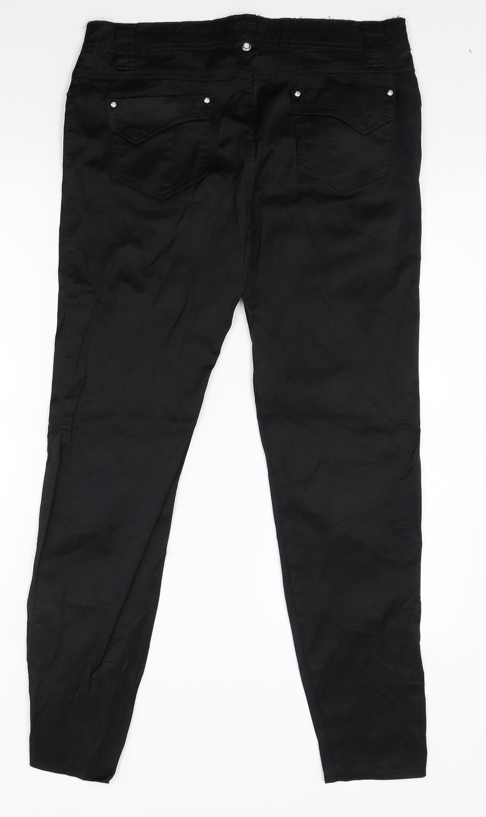 Preworn Womens Black  Canvas Skinny Jeans Size 12 L27 in