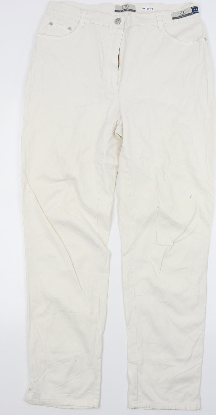 Cero Womens White  Denim Straight Jeans Size 18 L28 in