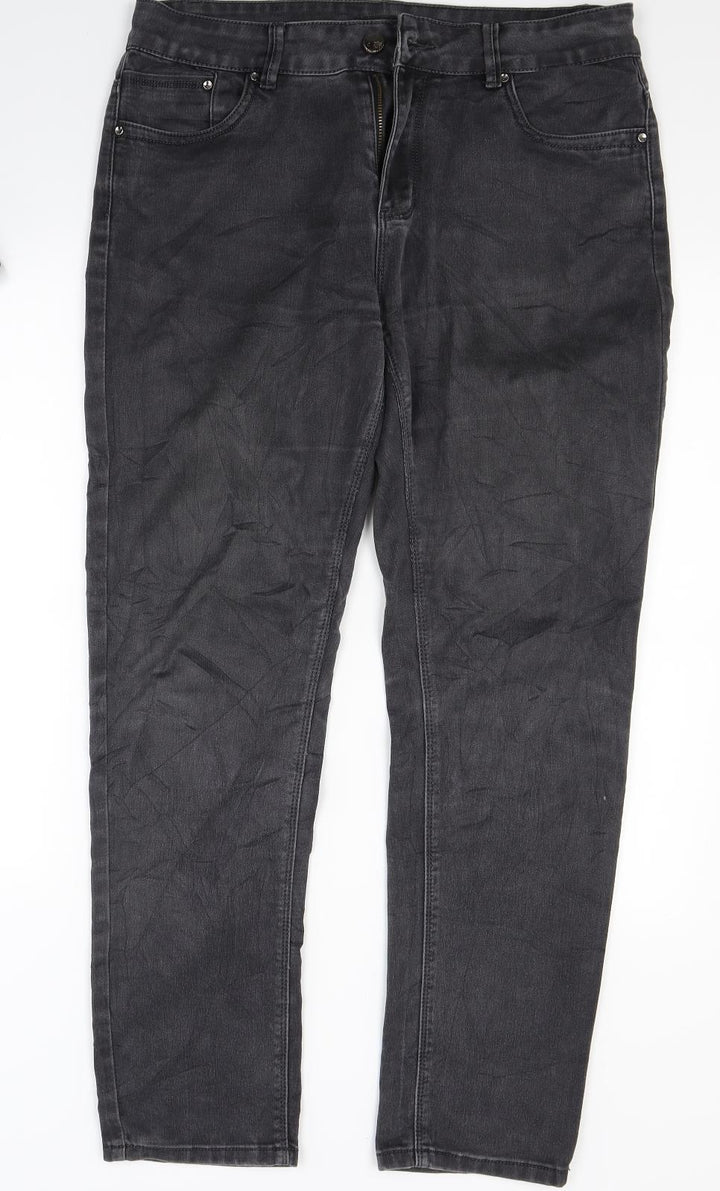 Yazz Collection Womens Grey  Denim Straight Jeans Size 33 in L30 in