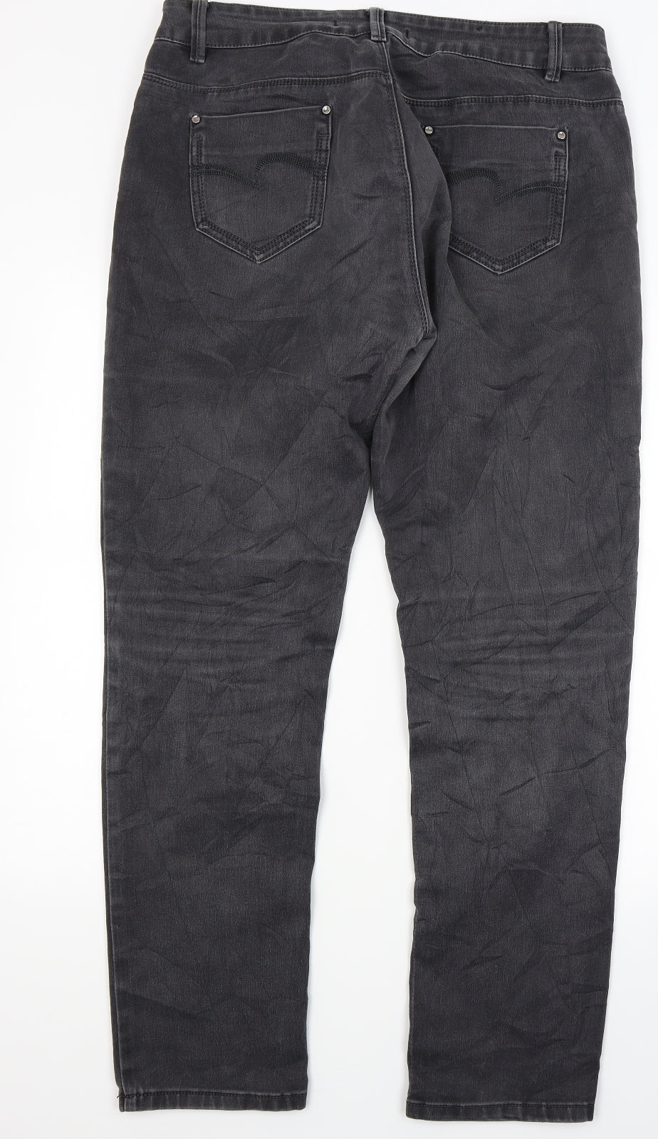 Yazz Collection Womens Grey  Denim Straight Jeans Size 33 in L30 in
