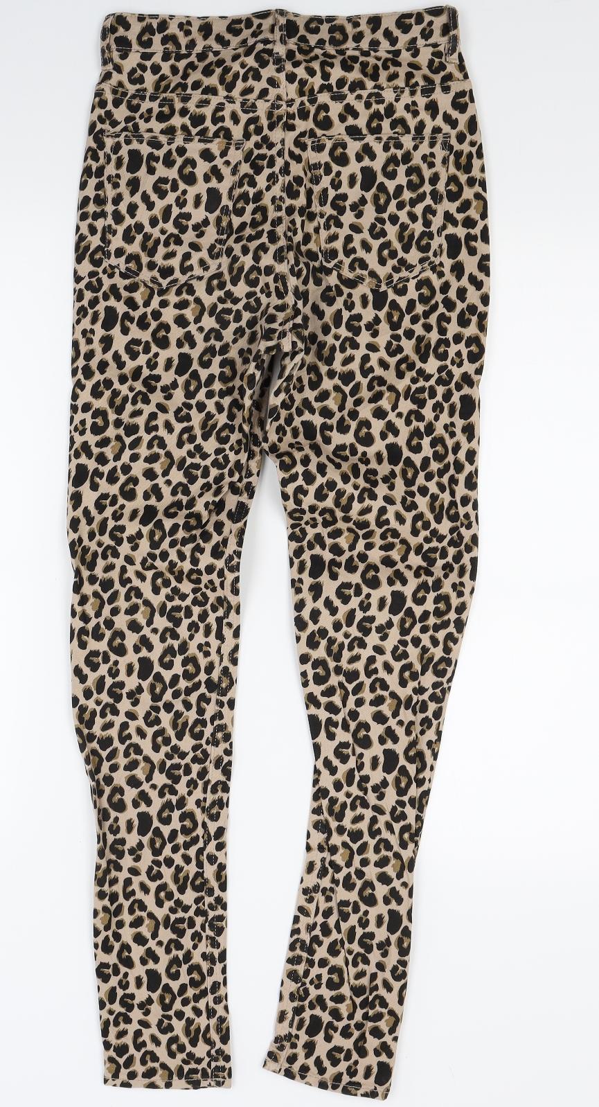 Divided Womens Brown Animal Print Denim Skinny Jeans Size 6 L26.5 in